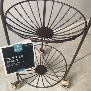 Two-Tier Metal Stand - Bronze